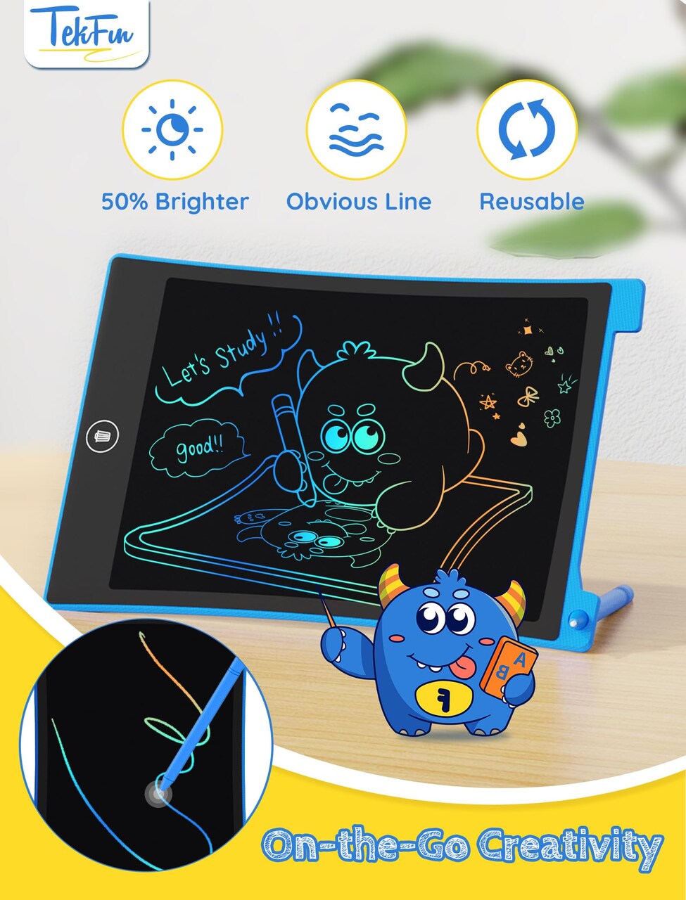 2 Pack 10in LCD Writing Tablet Coloring Doodle Drawing Board Pad for Kids with Stylus, Car Trip Educational Toys Easter Toys Birthday Gift for Toddlers 3 4 5 6 7 Kids Girls Boys